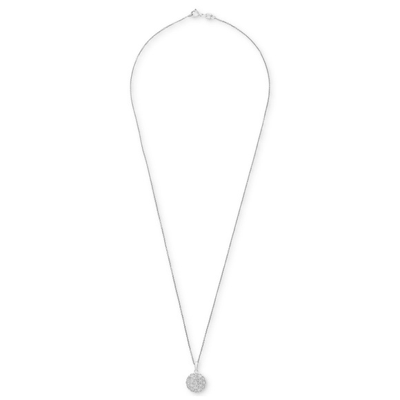 R.H. Macy & Co. Fine Jewelry Diamond Cluster 18” Pendant Necklace - Picture 4 of 6